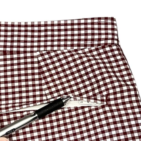 Club Monaco Gingham Check Swim Shorts Preppy 6" Maroon Size 34 - Picture 4 of 9